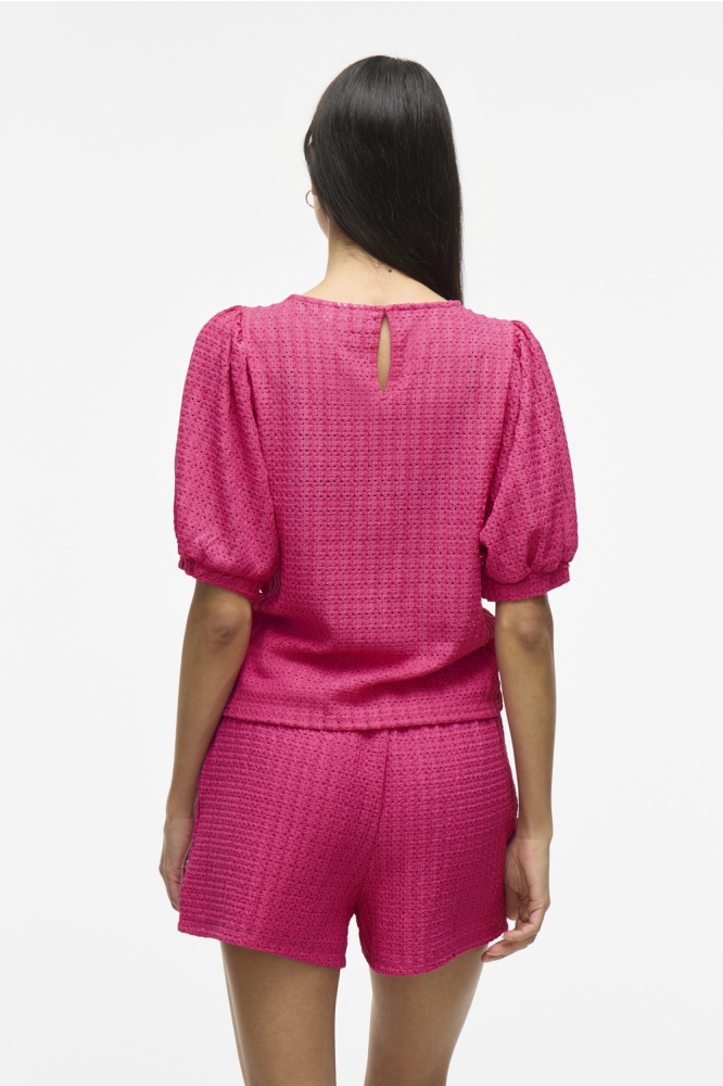 VIMINERA O-NECK 2/4 TOP/TES 14106721 RASPBERRY ROSE